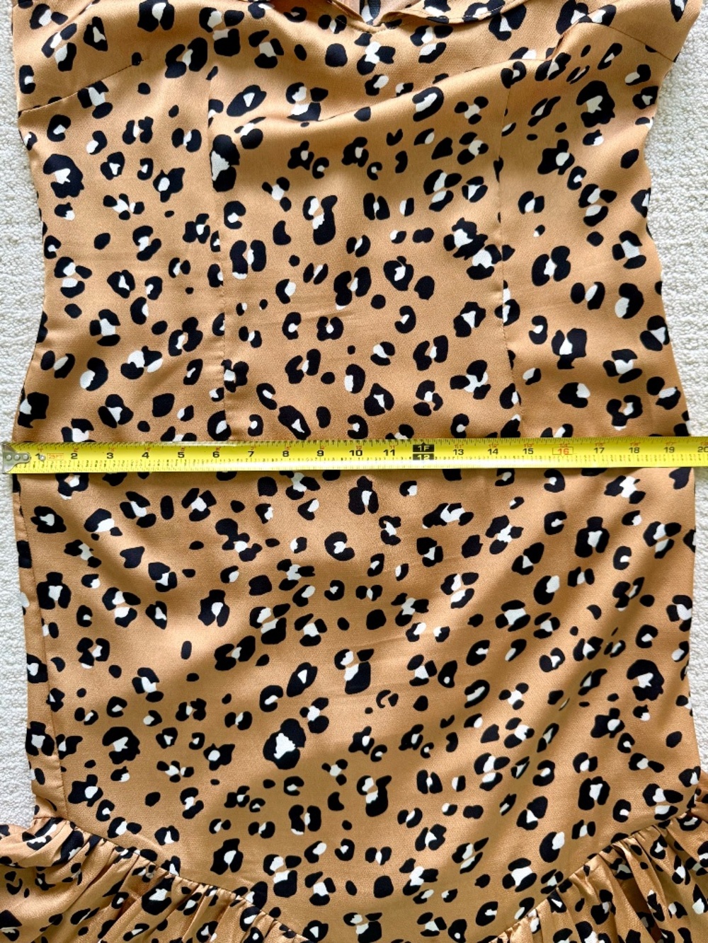 NEVER FULLY DRESSED | Leopard Print Cold Shoulder Ruffle Hem Midi Dress Sz 10 - Picture 5 of 9